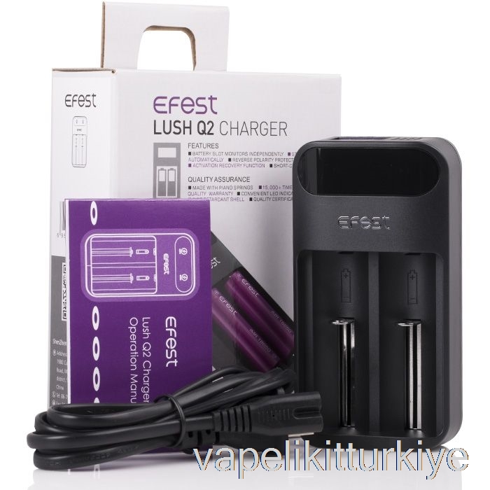 Vape Likit Efest Lush Q2 2 Bölmeli Akıllı Led Pil şarj Cihazı