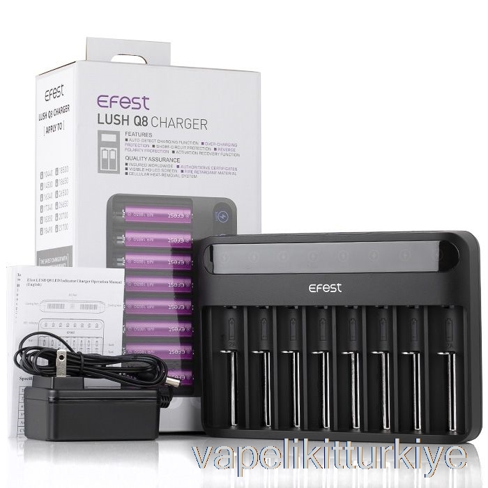 Elektronik Sigara Kalemi Vape Mate Efest Lush Q8 8 Bay Akıllı Pil şarj Cihazı