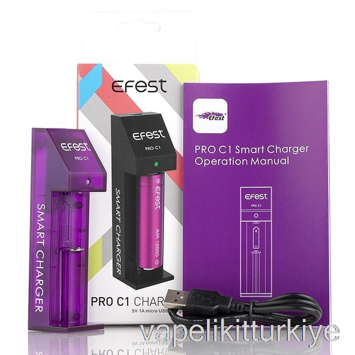 Vape Türkiye Efest Pro C1 1 Yuvalı Akıllı Pil şarj Cihazı
