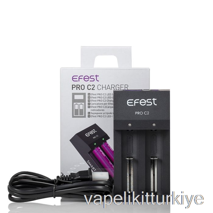 Vape Türkiye Efest Pro C2 2 Yuvalı Akıllı Pil şarj Cihazı
