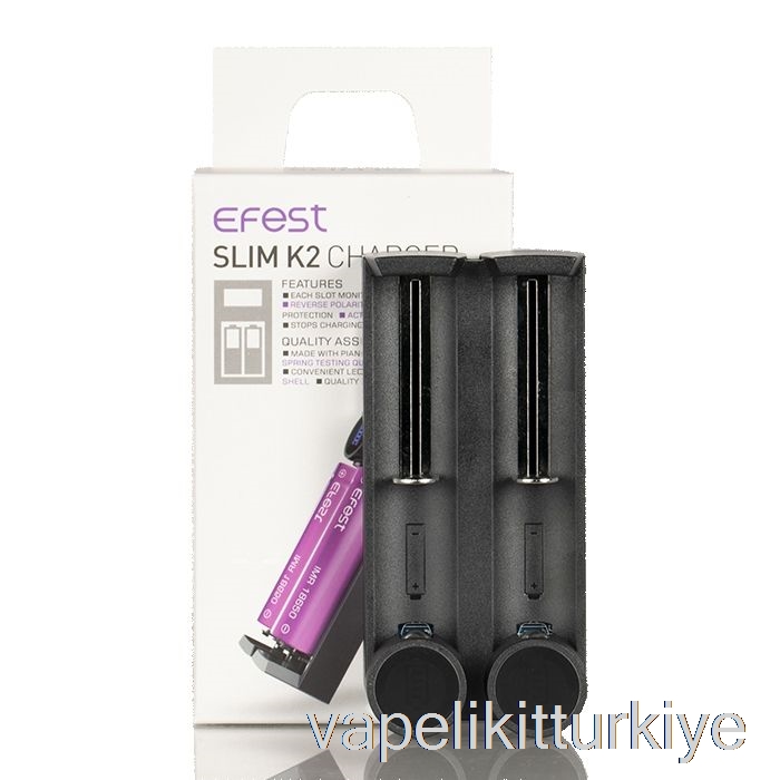 Vape Türkiye Efest Slim K2 Iki Yuvalı Pil şarj Cihazı