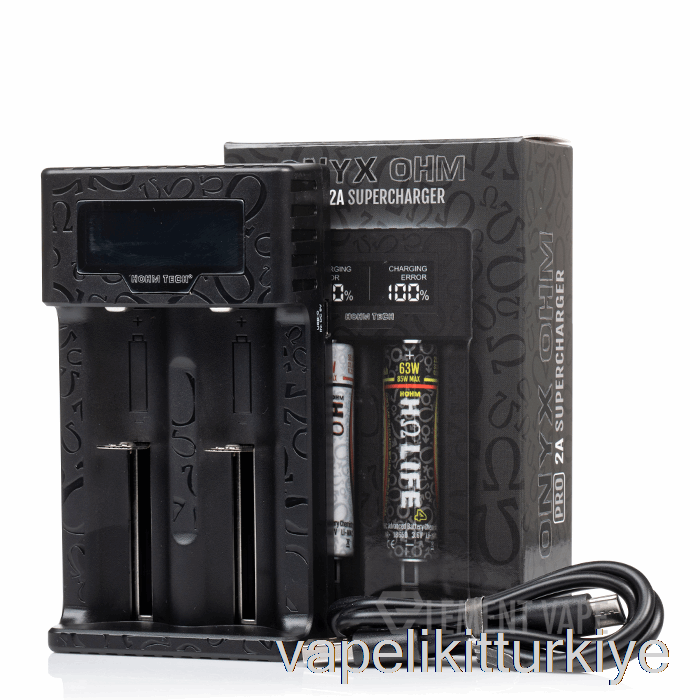 Vape Elektronik Sigara Hohm Tech Oniks Ohm 2a Matris Ekran şarj Cihazı 2 Bölmeli şarj Cihazı