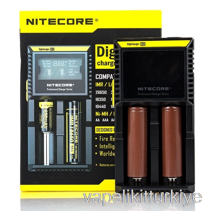 Vape Likit Nitecore D2 Pil şarj Cihazı (2 Bölmeli)