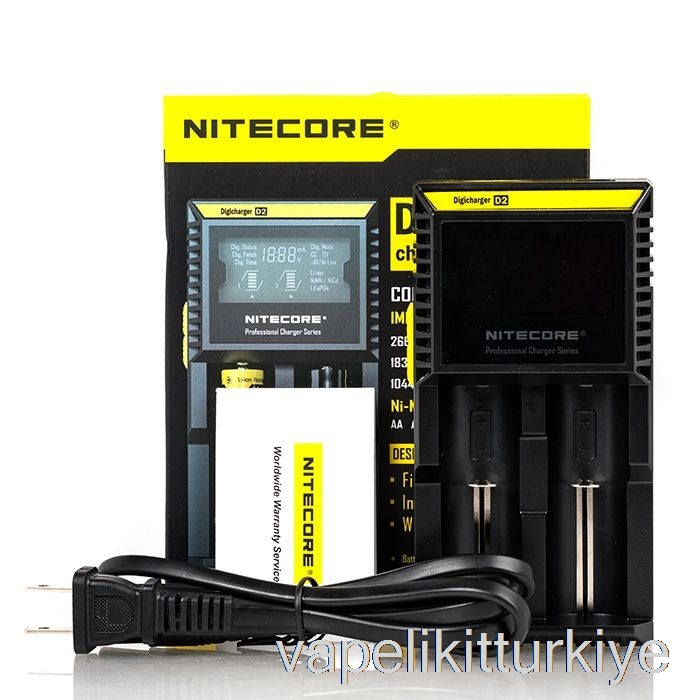 Vape Likit Nitecore D2 Pil şarj Cihazı (2 Bölmeli)