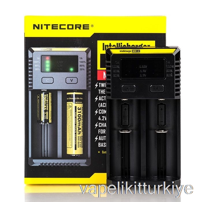 Elektronik Sigara Kalemi Vape Mate Nitecore I2 Pil şarj Cihazı (2 Bölmeli)