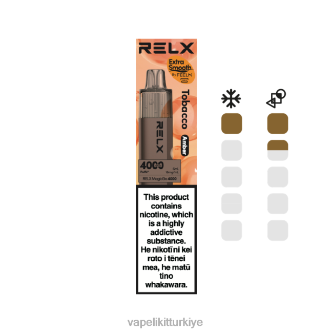 Vape Mate - RELX MagicGo 4000 tek kullanımlık vape tütün (kehribar) 8026R5