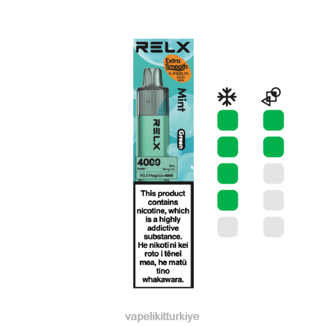 Vape Pen - RELX MagicGo 4000 tek kullanımlık vape nane (yeşil) 8026R4
