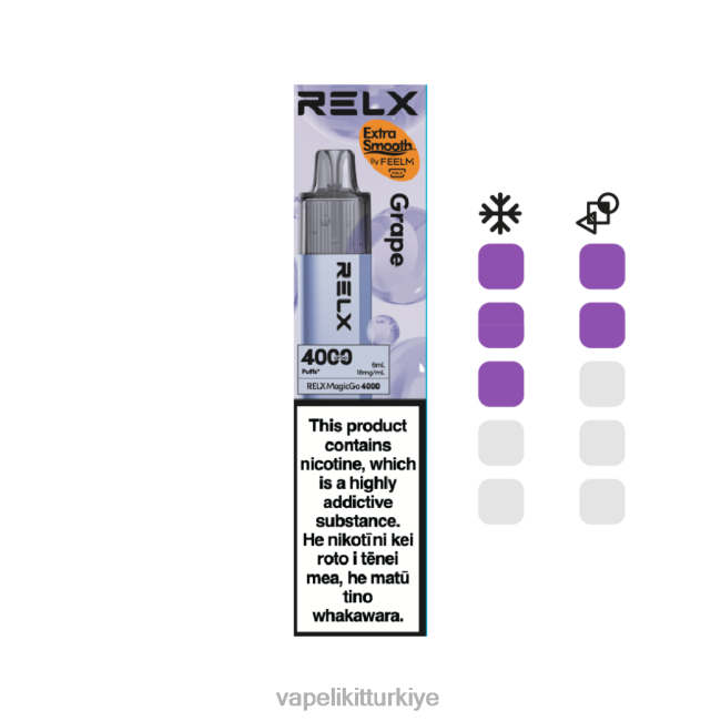 Vape Türkiye - RELX MagicGo 4000 tek kullanımlık vape üzüm 8026R6