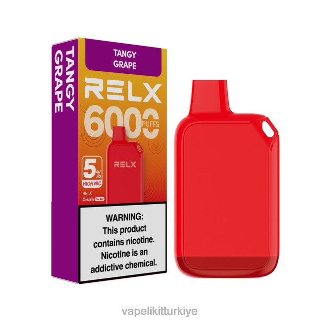 Vape Elektronik Sigara - RELX Crush Pocket 6000 %5 yüksek nic keskin üzüm 8026R27