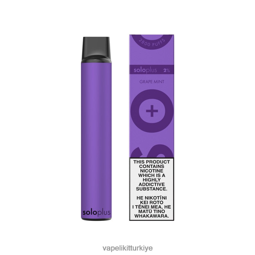 Vape Elektronik Sigara - Solo Plus tek kullanımlık elektronik sigara üzüm nane 66LL6D27