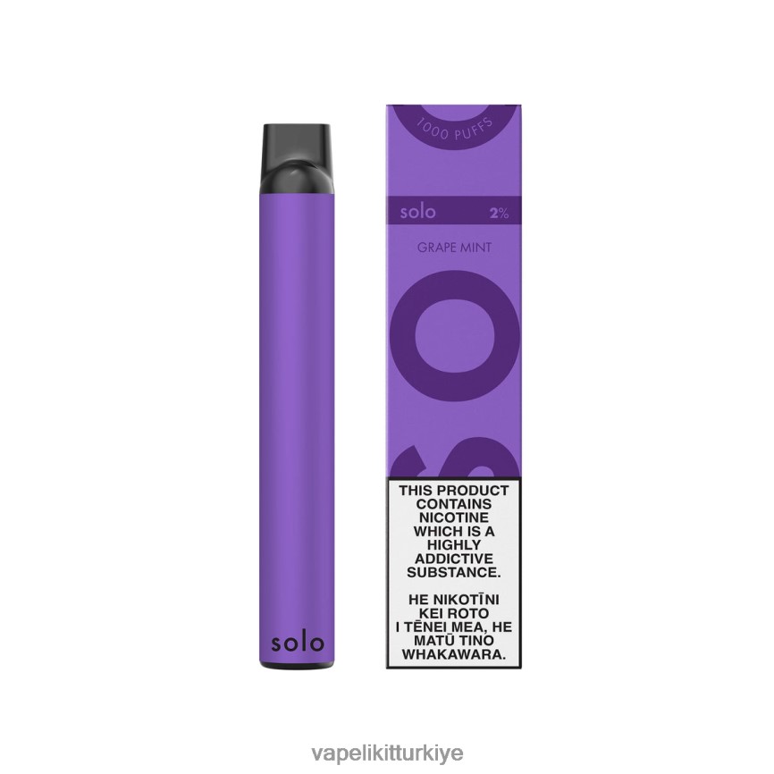 Vape Elektronik Sigara - Solo tek kullanımlık elektronik sigara üzüm nane 66LL6D7