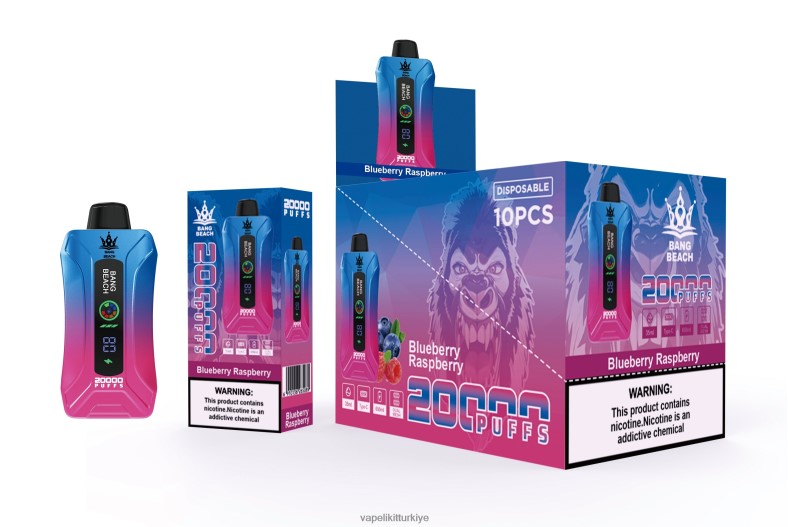 Vape Elektronik Sigara - Bang Beach 20000 nefes akıllı ekran vape yaban mersini ahududu HRDH812