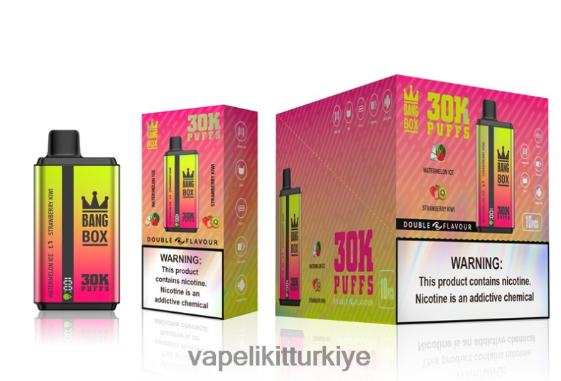 Vape Elektronik Sigara - Bang Box 30000 puf çift tat karpuzlu buz ve çilekli kivi HRDH862