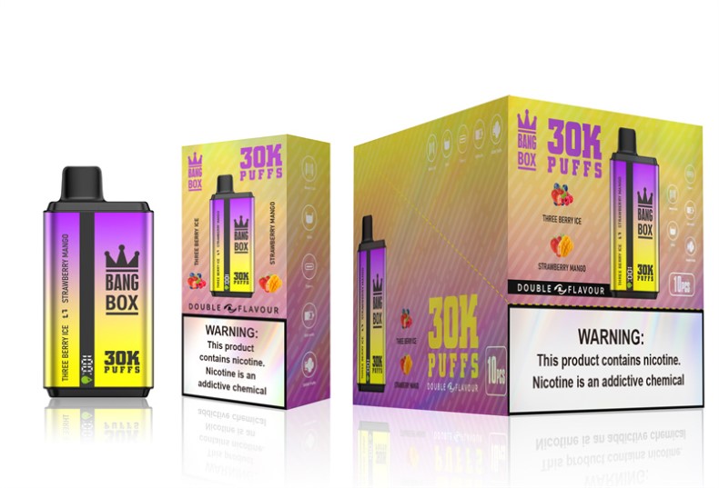 Vape Elektronik Sigara - Bang Box 30000 puf çift tat üç meyveli buz ve çilekli mango HRDH867