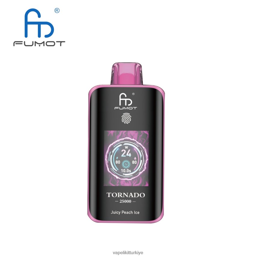 Vape Elektronik Sigara - Fumot Tornado 25000 tek kullanımlık elektronik sigara sulu şeftalili buz 66JJ4R7