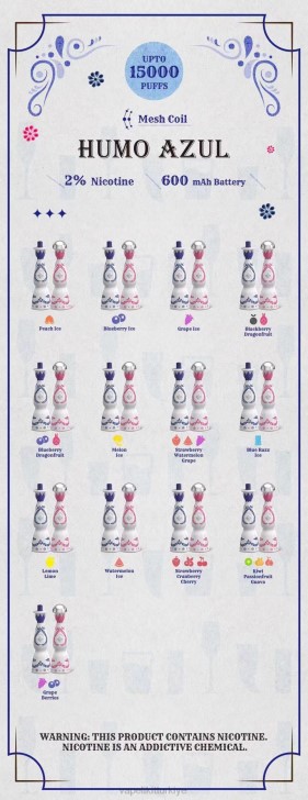 Vape Elektronik Sigara - Humo Azul 15000 nefes %2 tek kullanımlık PRP2112