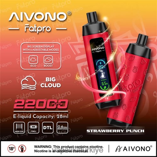 Vape Likit - Aivono Fatpro 22000 P040XH8 çilek yumruk