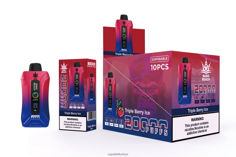 Vape Likit - Bang Beach 20000 nefes akıllı ekran vape üçlü meyveli buz HRDH88