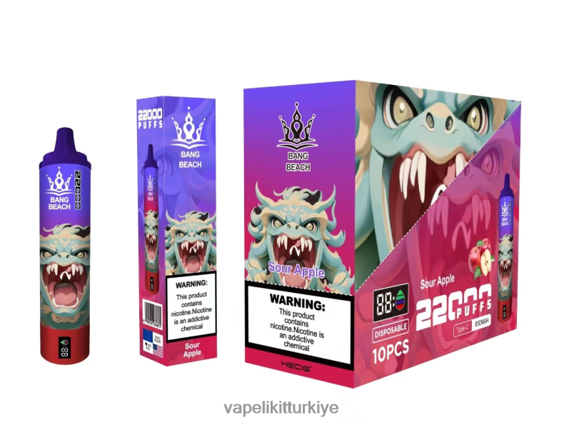 Vape Likit - Bang Beach 22000 nefeslik akıllı ekran ekşi elma HRDH813