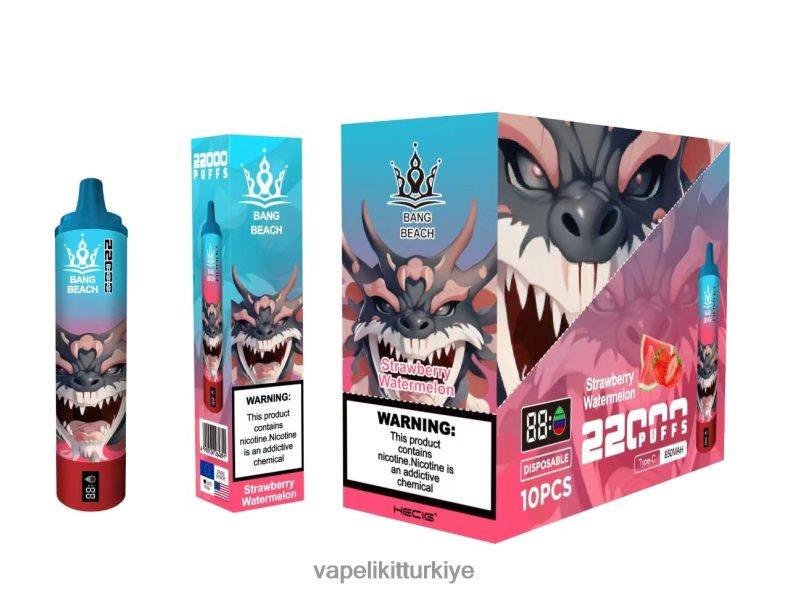 Vape Likit - Bang Beach 22000 nefeslik akıllı ekran çilek karpuz HRDH823