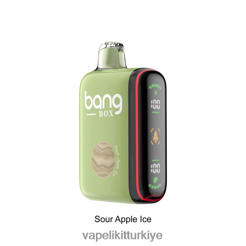 Vape Likit - Bang Box 9000-18000 ponponlu akıllı güç göstergesi ekşi elmalı buz HRDH828