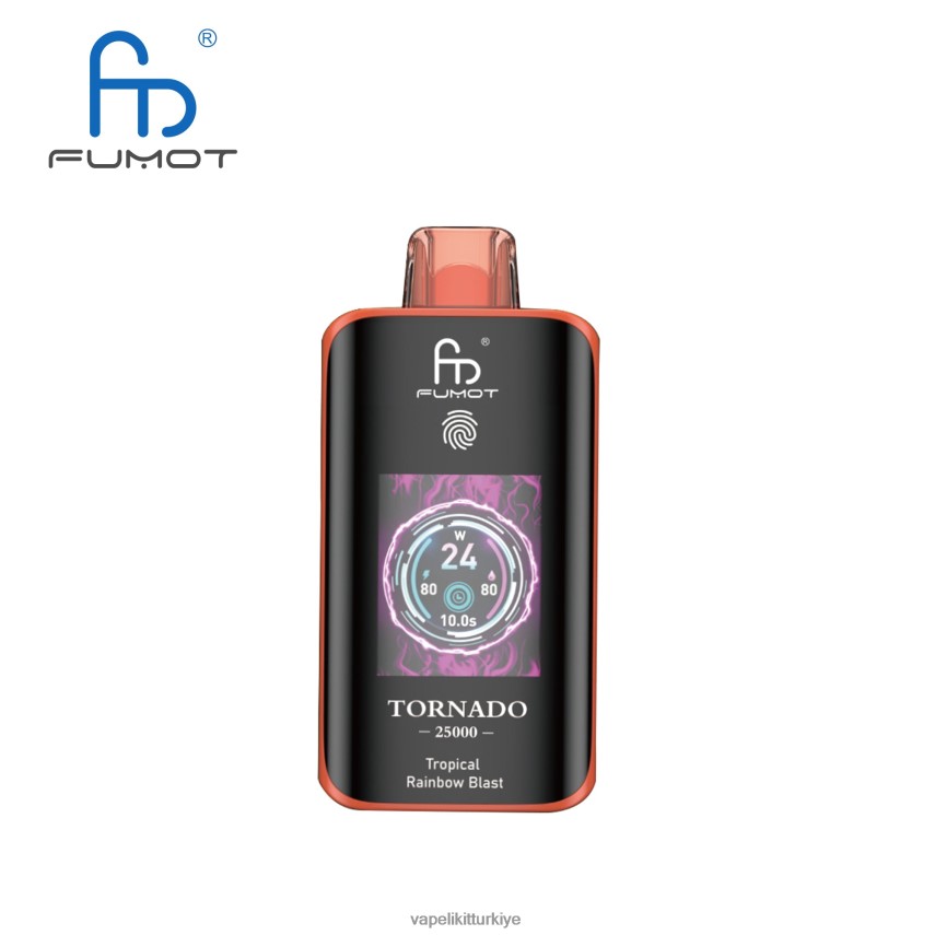 Vape Likit - Fumot Tornado 25000 tek kullanımlık elektronik sigara tropikal gökkuşağı patlaması 66JJ4R13