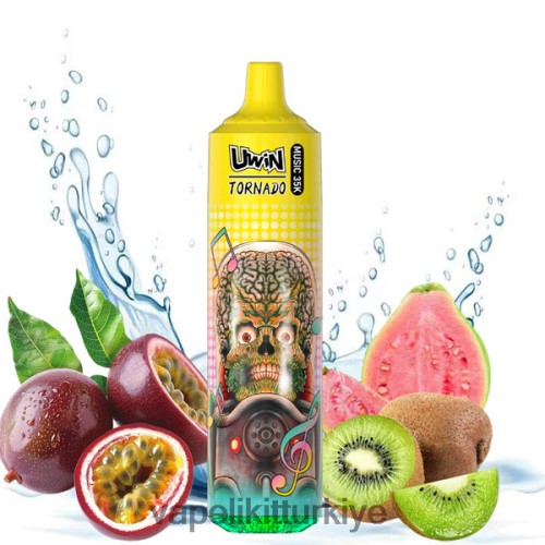 Vape Likit - UWIN CRYSTAL 35k tek kullanımlık vape P040XH388 kivi çarkıfelek meyvesi guava