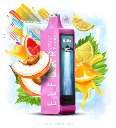 Vape Mate - Elf Bar Planet 25000 beyaz şeftali baja sıçrama T04420