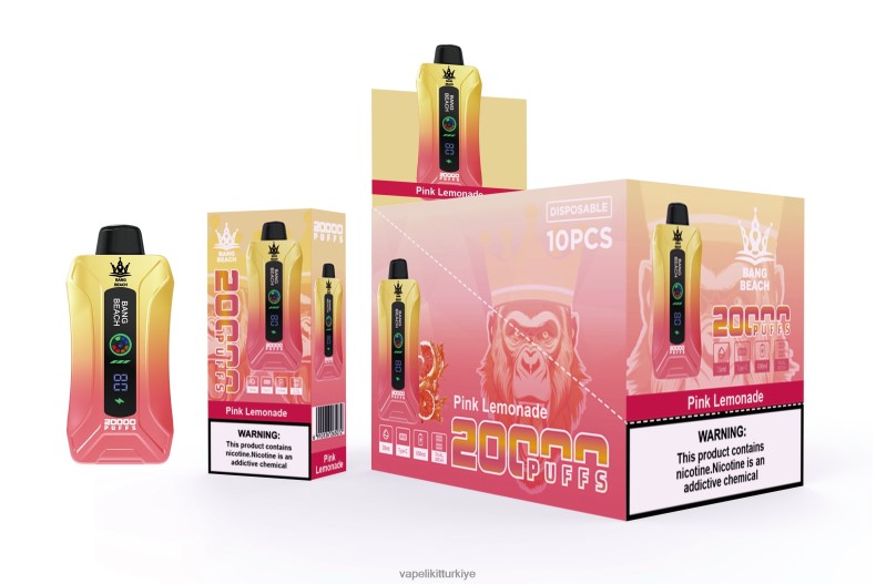 Vape Pen - Bang Beach 20000 nefes akıllı ekran vape pembe limonata HRDH84
