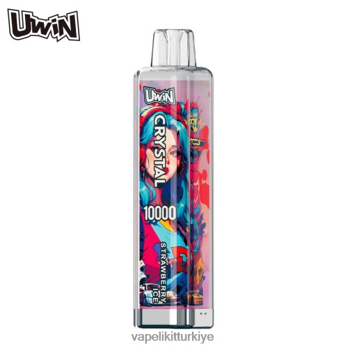 Vape Pen - UWIN CRYSTAL 10000 tek kullanımlık elektronik sigara P040XH374 çilekli buz