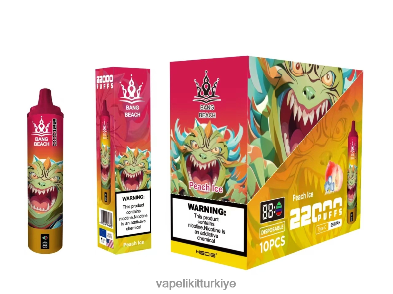 Vape Türkiye - Bang Beach 22000 nefeslik akıllı ekran şeftalili buz HRDH816