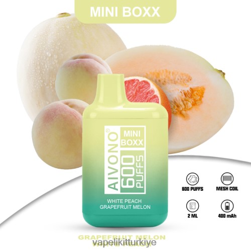 Vape Türkiye - Aivono AIM MINI BOXX 600 P040XH241 beyaz şeftali greyfurt kavun