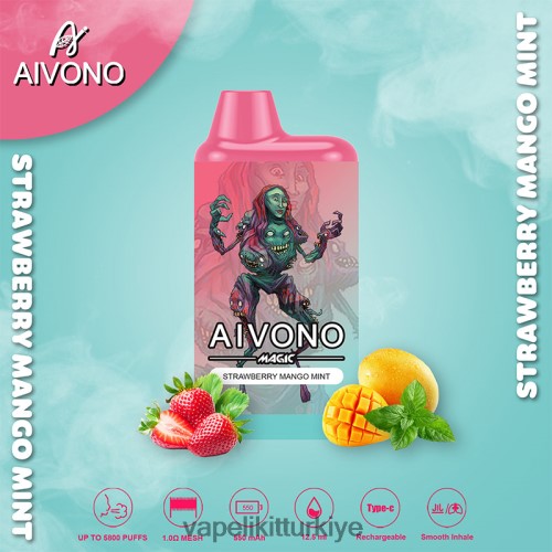 Vape Elektronik Sigara - Aivono AIM MAGIC 5800 ağız kutusu sigarası P040XH97 çilek mango nane
