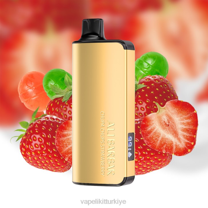 Vape Elektronik Sigara - Alibarbar Ingot 9000 tek kullanımlık elektronik sigara chupa chups çilek PRP217