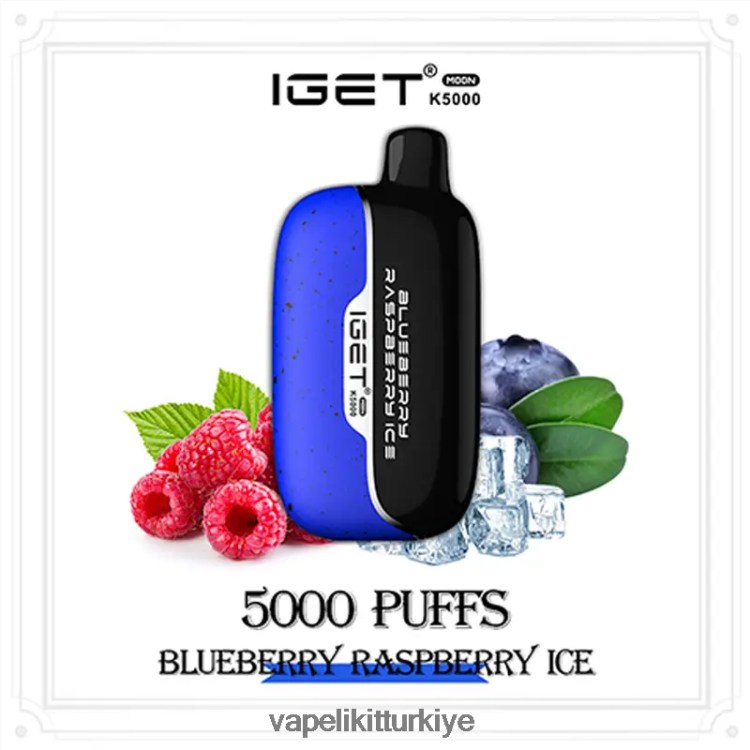 Vape Likit - IGET Moon k5000 0DN8FR3 yaban mersini ahududu buz