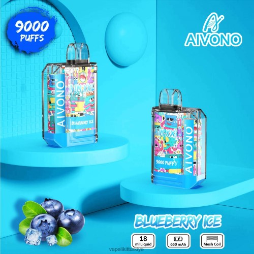 Vape Mate - Aivono AIM XXL 9000 ağız etiketi şeffaf P040XH50 yaban mersinli buz