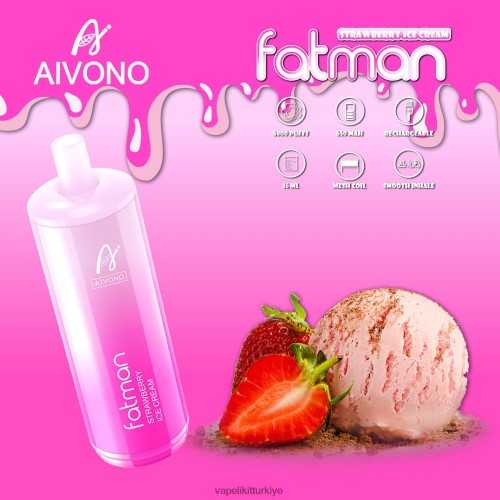 Vape Türkiye - Aivono FATMAN 6800 P040XH21 çilekli dondurma