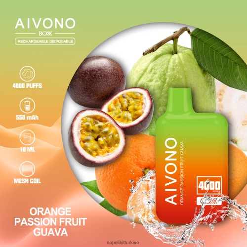 Vape Elektronik Sigara - Aivono AIM BOXX 4000 P040XH212 turuncu çarkıfelek meyvesi guava