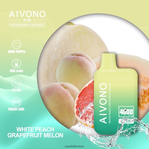 Vape Pen - Aivono AIM BOXX 4000 P040XH224 beyaz şeftali greyfurt kavun