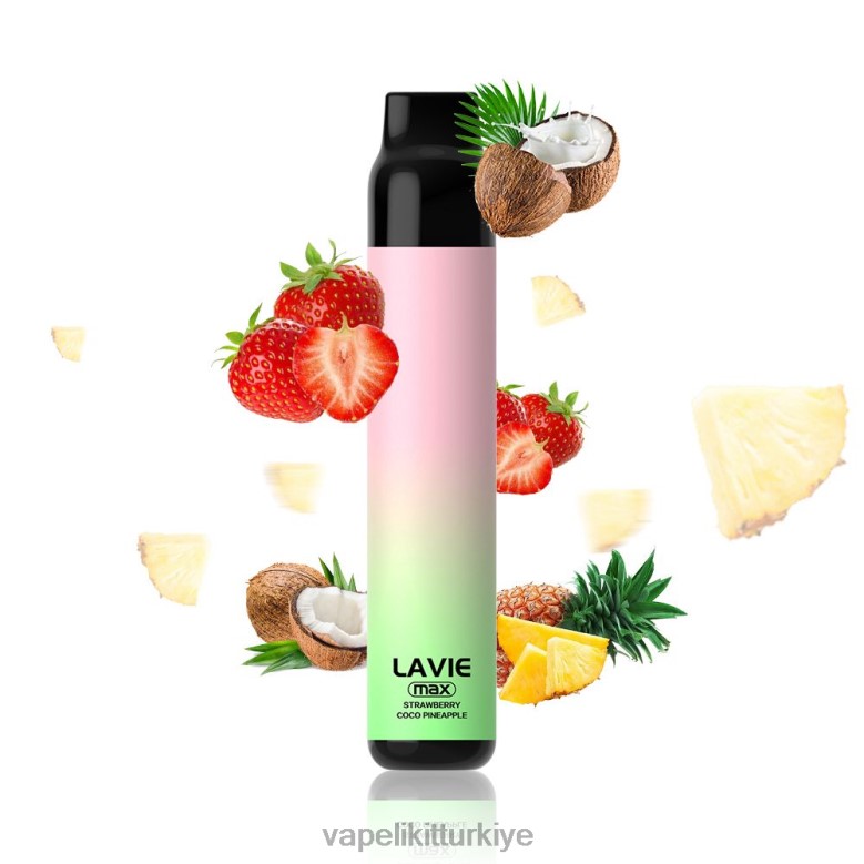 Vape Likit - LAVIE BAR 5000 nefes - maksimum çilek hindistan cevizi elması R4480283