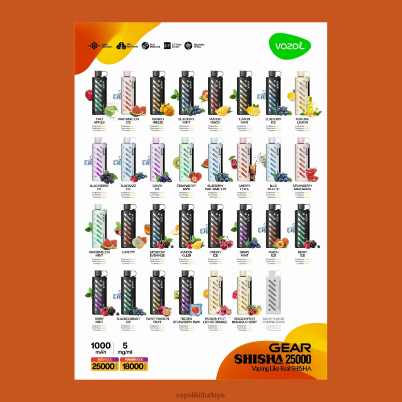 Vape Türkiye - VOZOL dişli nargile 25000 264L61